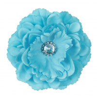 Silk Peony Flower Magnet- Aqua